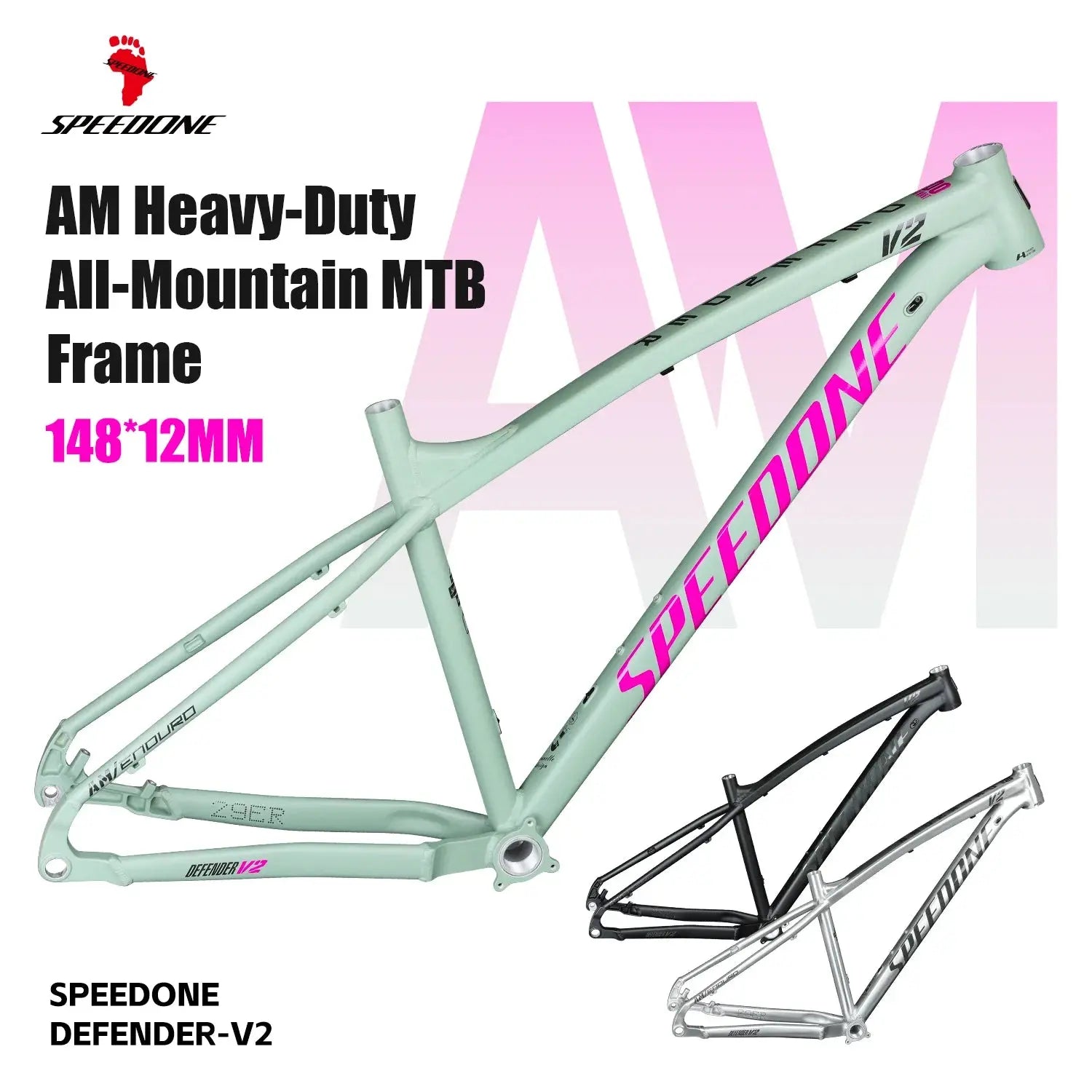 SPEEDONE DEFENDER V2 MTB AM Frame 29er Disc Brake Compatibility 12x148mm Boost All-Mountain Aluminum Alloy Bicycle Frame PowerGlide Motors & Accessories