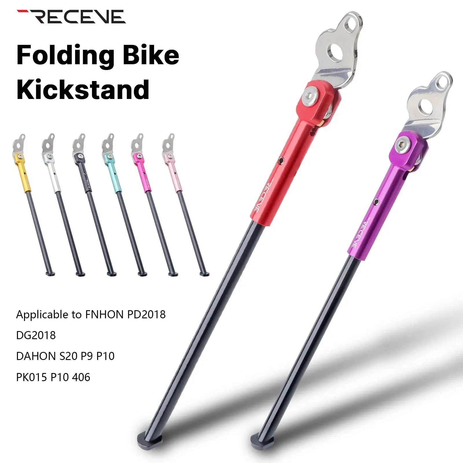 RECEVE Folding Bicycle Kickstand 406 Aluminum Alloy Foot Support Bike Kickstand Parking Stand Footrest for DaHon S20 P9 FNHON PowerGlide Motors & Accessories