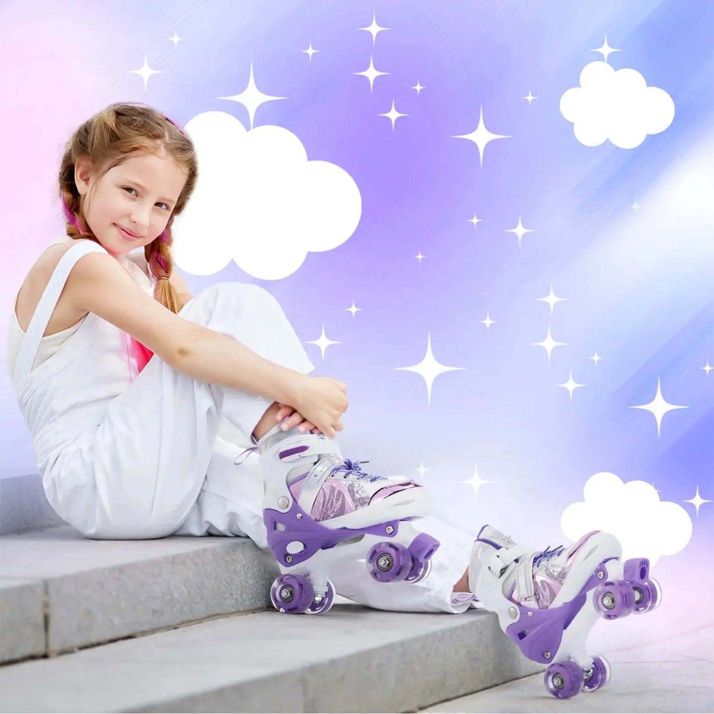 Roller Skates for Girls Boys for Kids 4 Size Adjustable Light Up kids roller skates girls roller skates kids roller skates girls PowerGlide Motors & Accessories