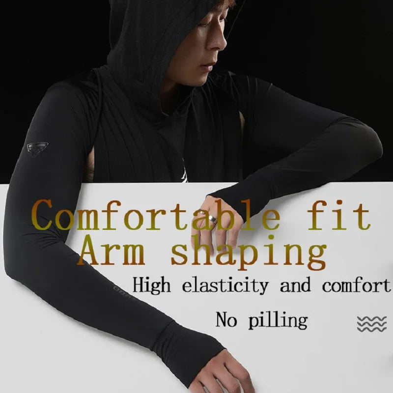 TOSUOD Ice silk sunscreen shawl summer men and women one-piece ice sleeve arm protector sunscreen cycling equipment