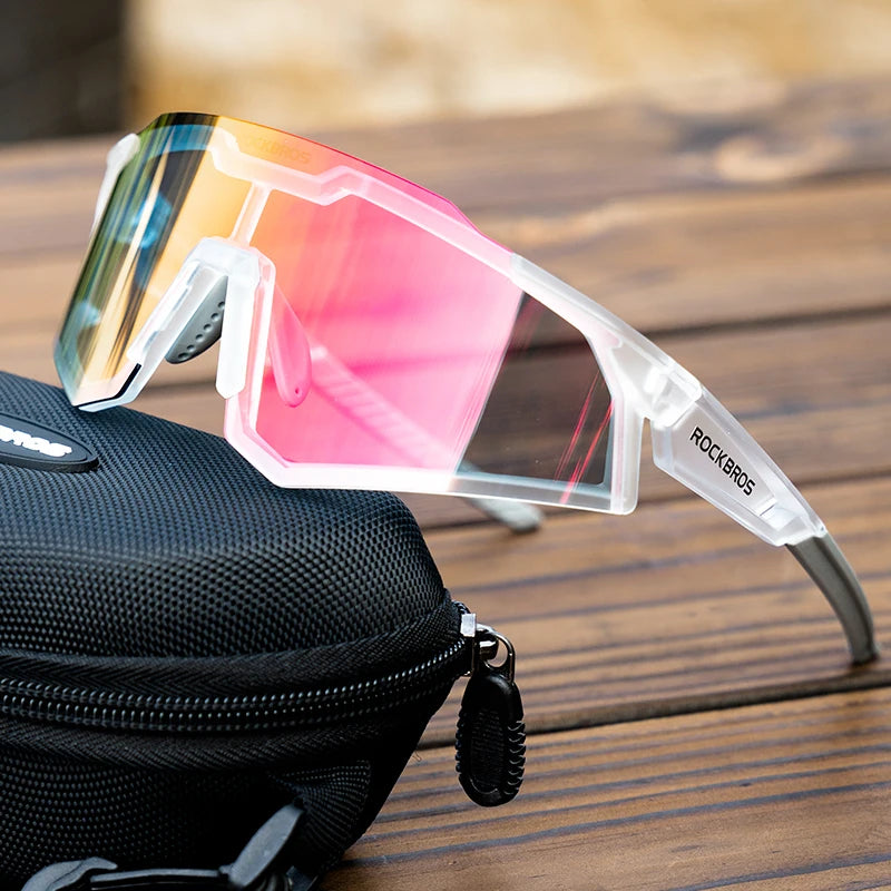 ROCKBROS Bicycle Glasses Photochromic / Polarized Lens Bike Sunglasses Eyewear Sun Protect Sports MTB Road Adult Cycling Glasses