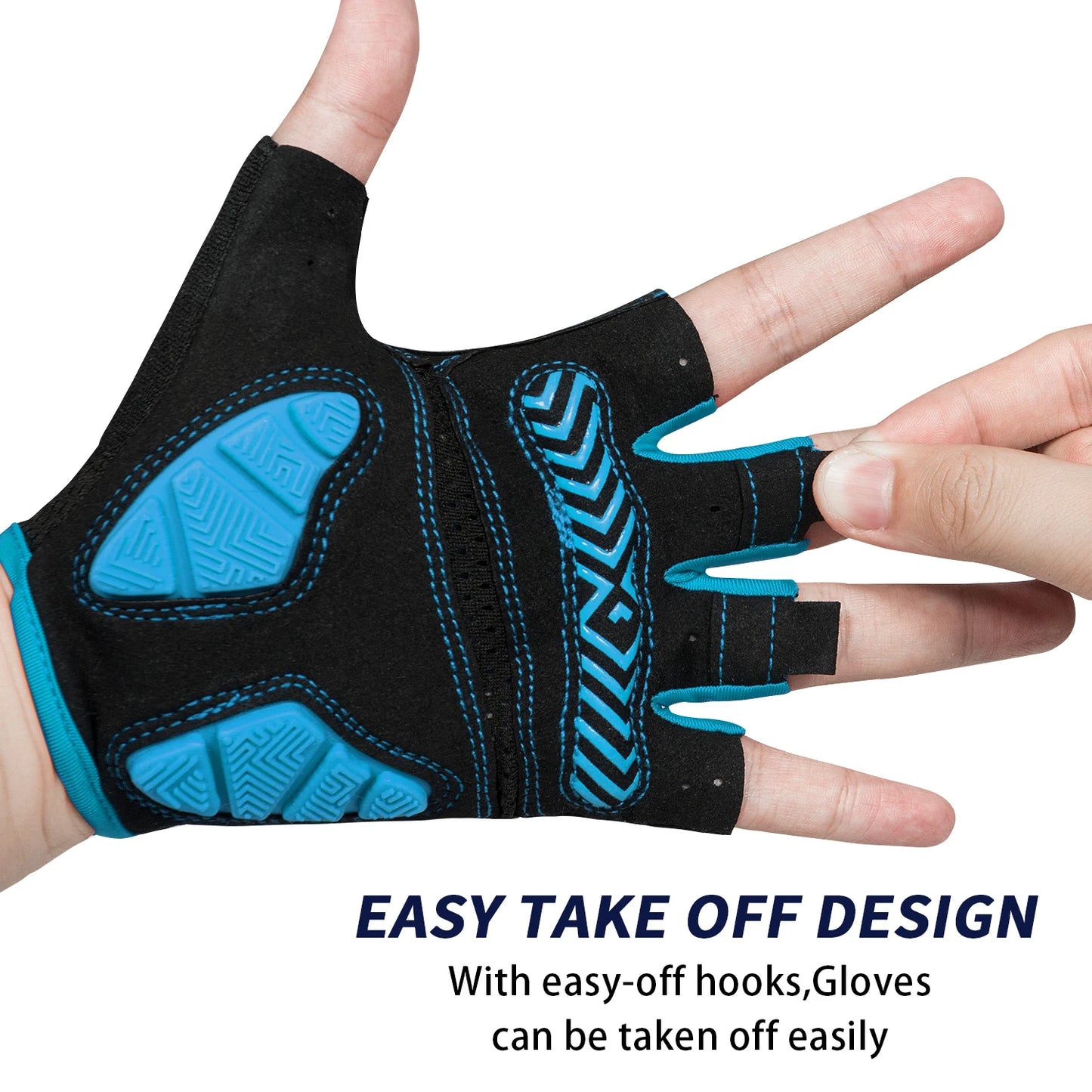 MOREOK Mountain Bike Gloves Half Finger 5MM Silicone Gel Pads Shock-Absorbing Non-Slip Cycling Gloves for MTB Road Biking Men Wo
