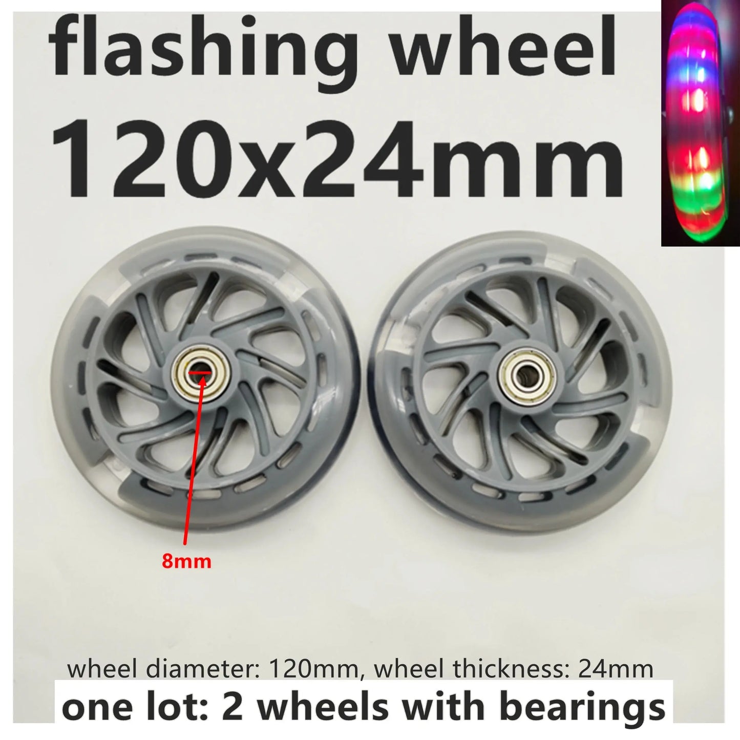 children scooter wheel flashing lighting wheel 80MM 100mm 120mm PU wheel for children scooter PowerGlide Motors & Accessories