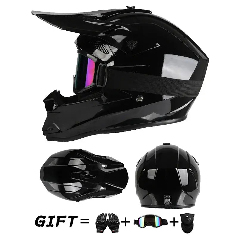Off road motorcycle helmet rally downhill full helmet riding with goggles suitable for all seasons for men women and children PowerGlide Motors & Accessories