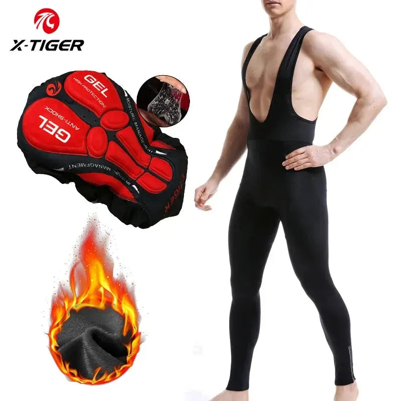 X-Tiger Keep Warm Cycling Bib Trousers Winter Thermal Mountain Bike Pants Bicycle Tights Coolmax 5D Gel Pad Cycling Bib Pants PowerGlide Motors & Accessories