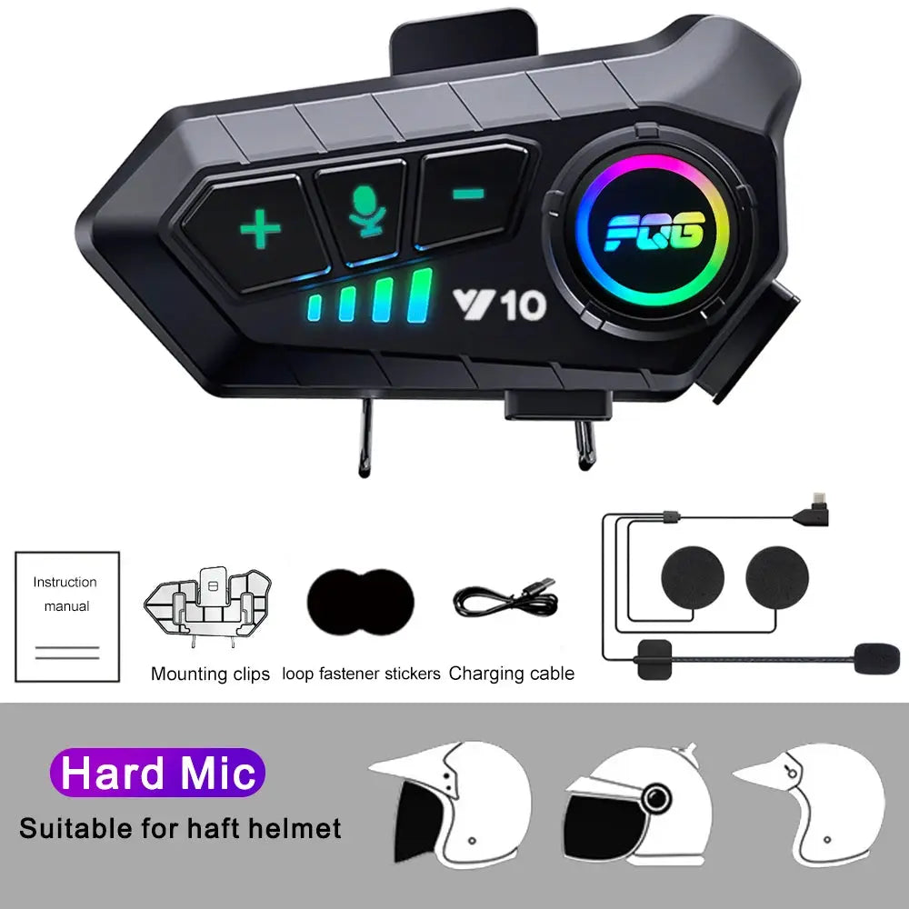Bluetooth 5.3 Helmet Headset Wireless Hands-free Call Phone Kit Motorcycle Waterproof Earphone MP3 Music Player Speaker for Moto PowerGlide Motors & Accessories