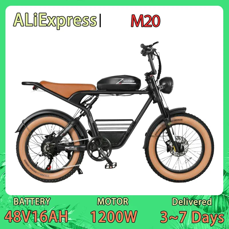 SAMEBIKE M20 Fat Tire Electric Bike with Dual 48V Battery