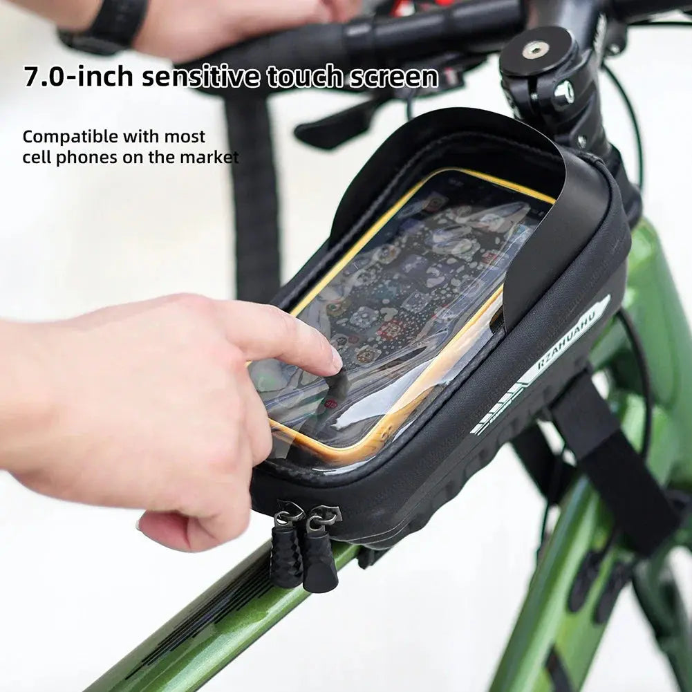Bicycle Front Frame Bag Bicycle Waterproof Phone Case Holder 7 Inches Touch Screen Bag MTB Road Bike Bag Top Frame Tube Bags PowerGlide Motors & Accessories
