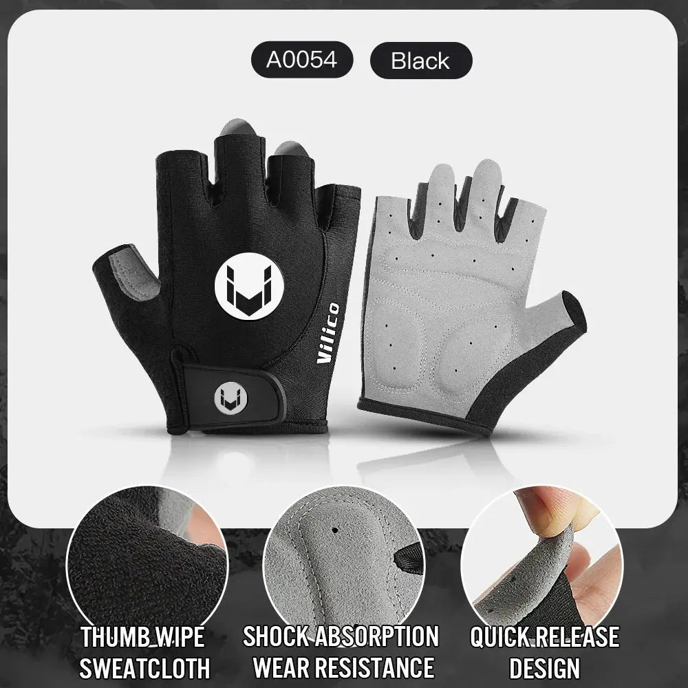 Cycling Anti-slip Half Finger Gloves MTB Bike Bicycle Gloves Pad Men Women Breathable Anti-shock Sports Gloves PowerGlide Motors & Accessories