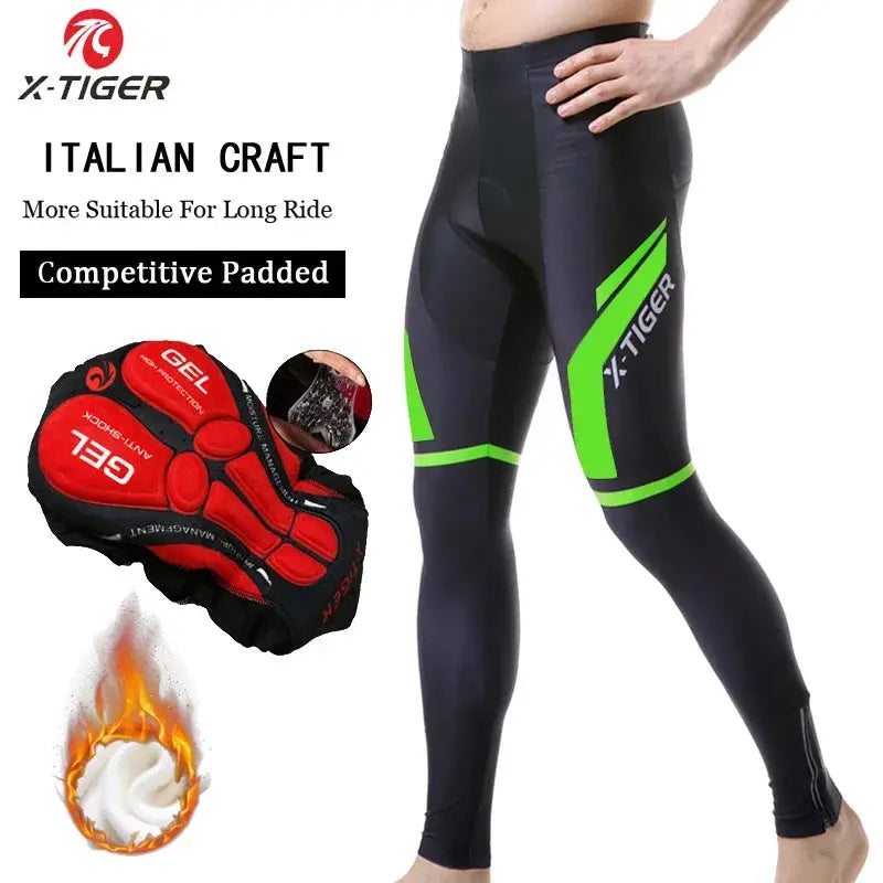 X-Tiger Keep Warm Cycling Bib Trousers Winter Thermal Mountain Bike Pants Bicycle Tights Coolmax 5D Gel Pad Cycling Bib Pants PowerGlide Motors & Accessories