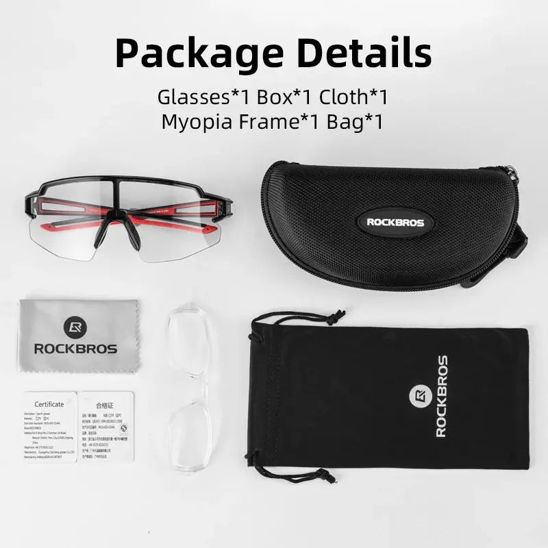 ROCKBROS Photochromic Cycling Glasses Men Women Outdoor Sports Hiking Sunglasses Photochromic Eyewear MTB Road Bicycle Goggles PowerGlide Motors & Accessories