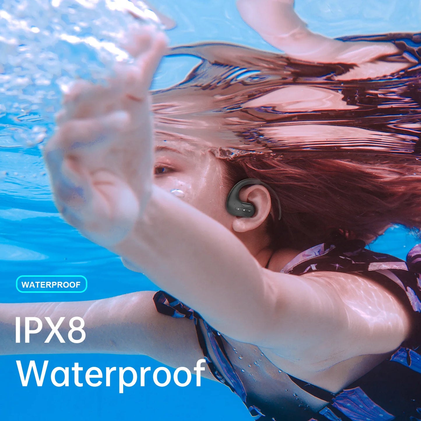 NEW Professional Swimming Earphone 8GB MP3 Music Player Bluetooth Headphones IPX8 Waterproof Underwater HD Sound Sports Earbuds