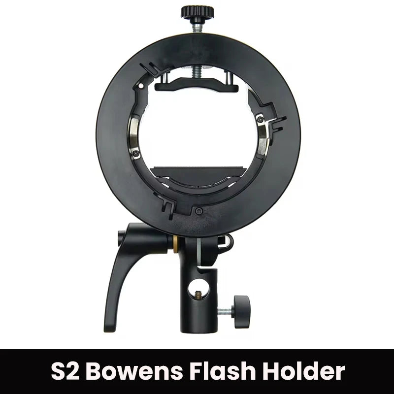 S2 Speedlite Bracket S1 Updated S-Type Bowens Flash Holder Mount for V1 V860III AD200 AD400Pro TT600 Snoot Softbox