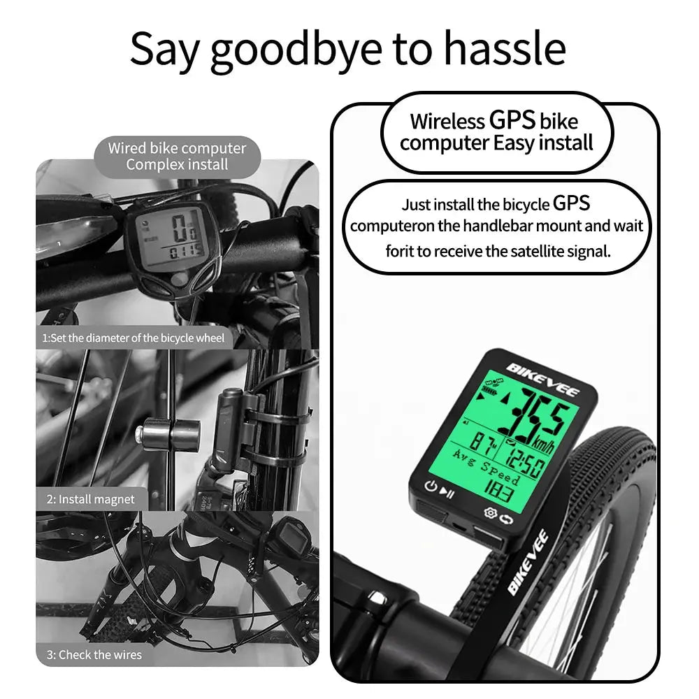 Multi-Language GPS Wireless Bike Computer Bicycle Odometer Speedometer Mountain Cycling Speedo Meter Multi Functional LCD Screen PowerGlide Motors & Accessories