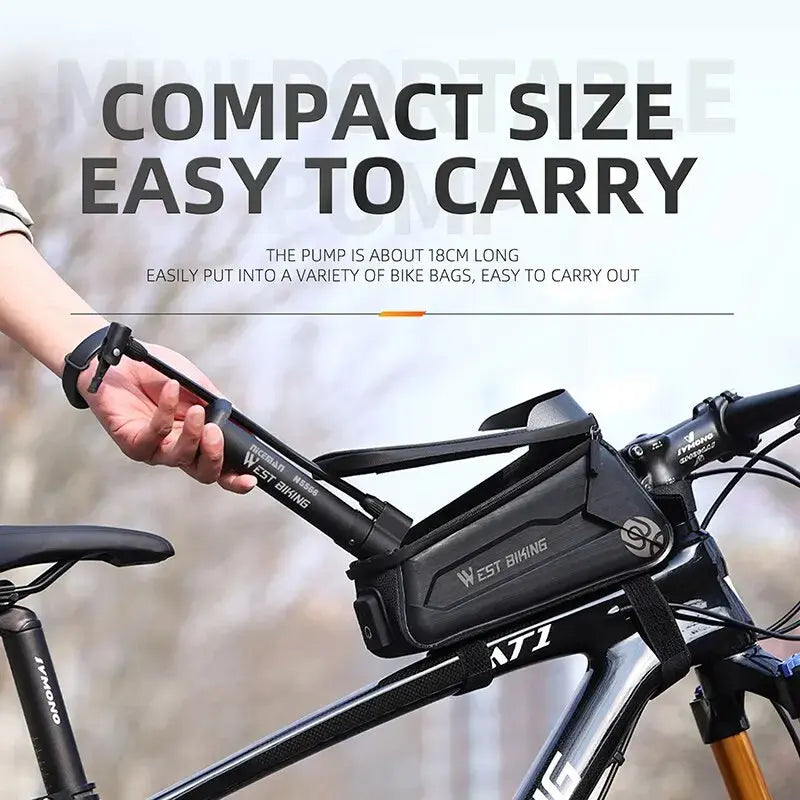 WEST BIKING MTB Bicycle Pump 80 PSI Bike Manual Air Pump Balloon Tire Inflator Schrader Valve Floor Pump Cycling Accesories PowerGlide Motors & Accessories