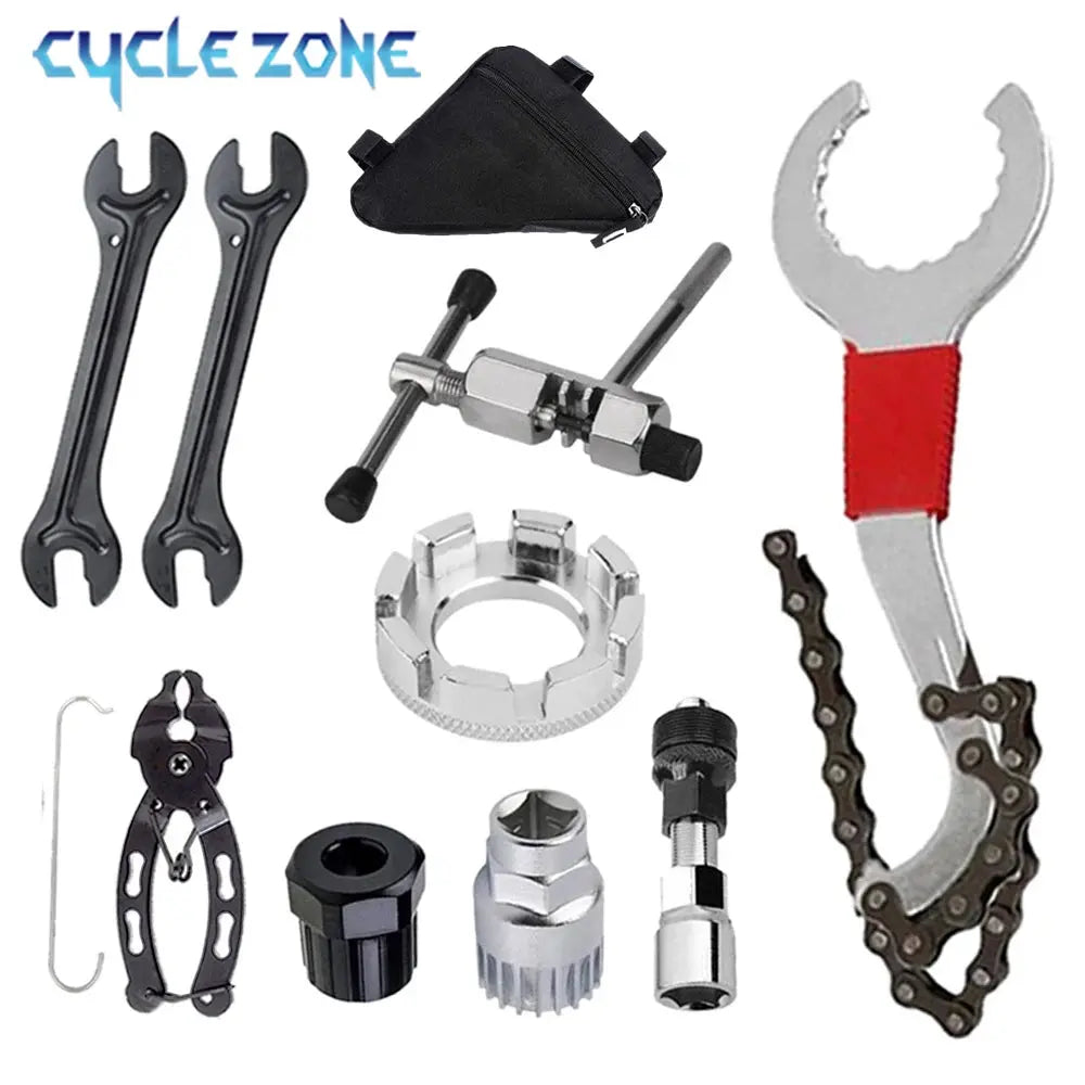 Bicycle Repair Tool Kits Flywheel Remover Cutter Chain Breaker Crank Puller Spoke Wrench MTB Road Bike Maintenance Tools Set PowerGlide Motors & Accessories