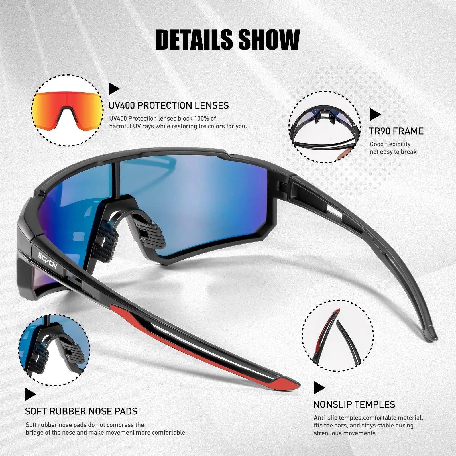 SCVCN New Outdoor Cycling Sunglasses Men Road Driving Bike Glasses  Sports Mountain Climbing Women Bicycle Cycling UV400 Goggles PowerGlide Motors & Accessories