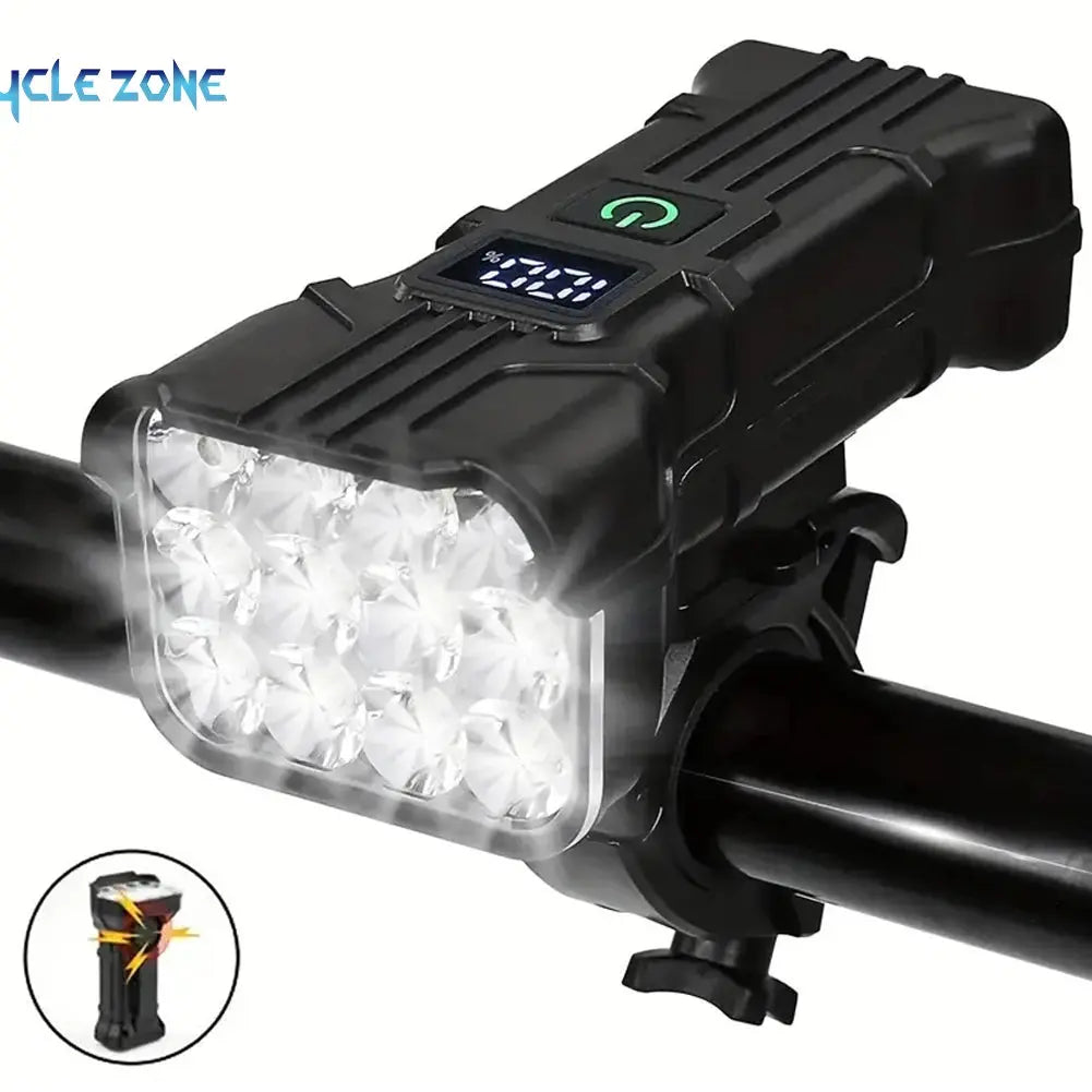 12 LED Bicycle Front Light Rechargeable Bike Light with Horn MTB Bicycle Head Lights Cycling Bike Safety Lamp for Night Riding PowerGlide Motors & Accessories