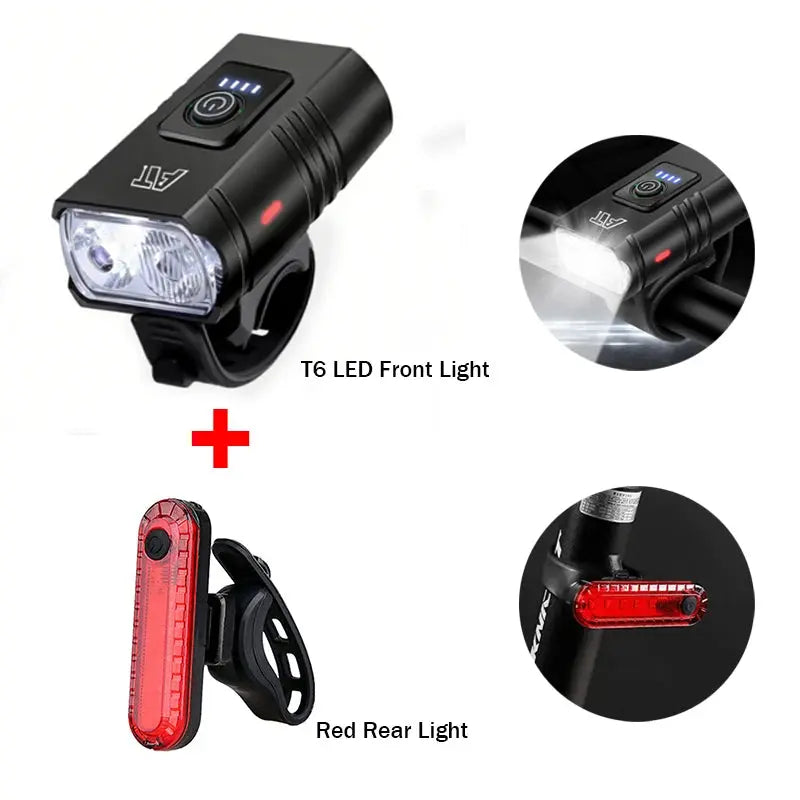LED Bicycle Front Light Type-C Rechargeable Bicycle Headlight MTB Road Bike Headlamp Easy to Install Cycling Accessories PowerGlide Motors & Accessories