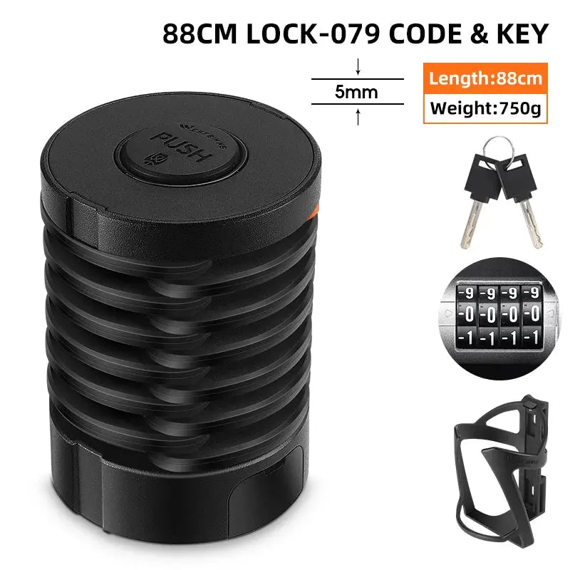 WEST BIKING Foldable Bicycle Lock MTB Road Bike Hamburg Lock High Security Anti-Theft Electric Scooter E-Bike Cycling Chain Lock PowerGlide Motors & Accessories