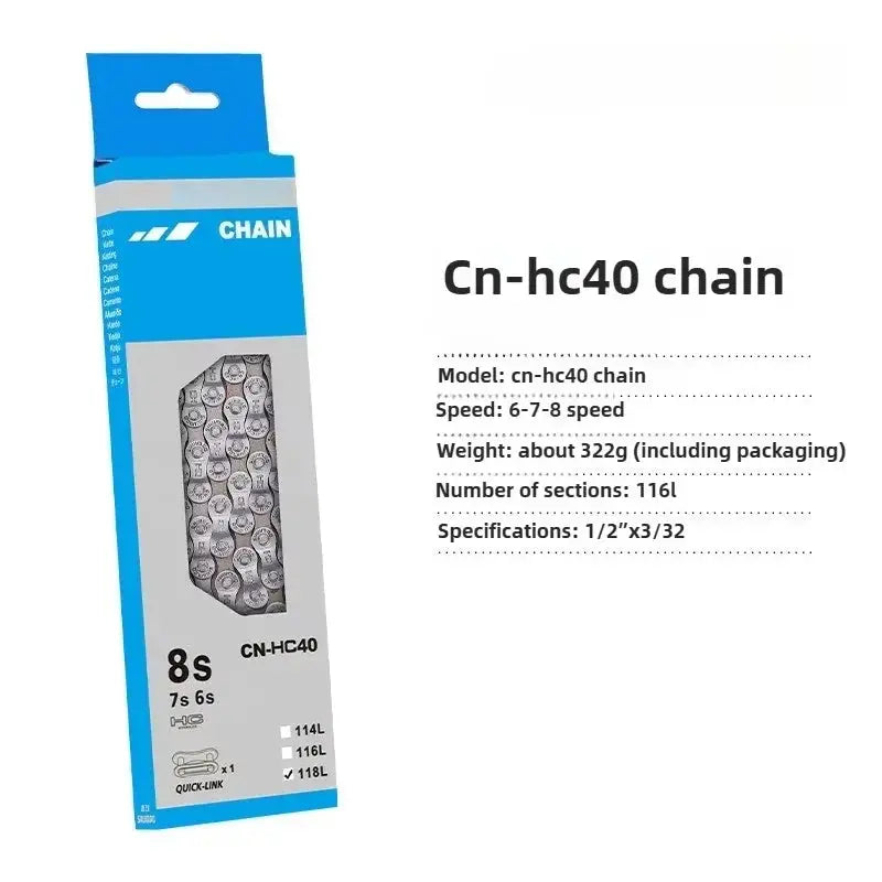 Mountain bike shifting chain (6/7/8/9/11 gears) high-speed bicycle chain, bicycle parts, with extremely strong bite force. PowerGlide Motors & Accessories