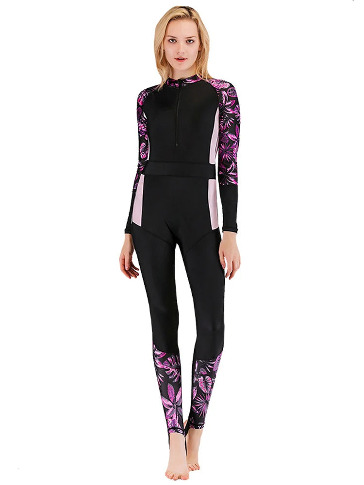 SBART diving suit long sleeved sun protection swimsuit women's  swimming snorkeling flesh shielding and slimming swimsuit