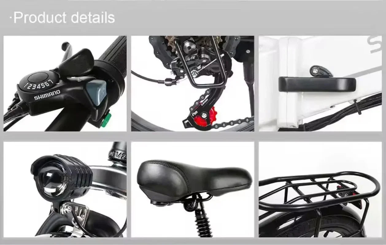Samebike Electric Bike 350W Brushless Motor 48V10.4AH Battery Electric Bicycle 20-inch Tire Aluminum Alloy Folding Frame E Bike