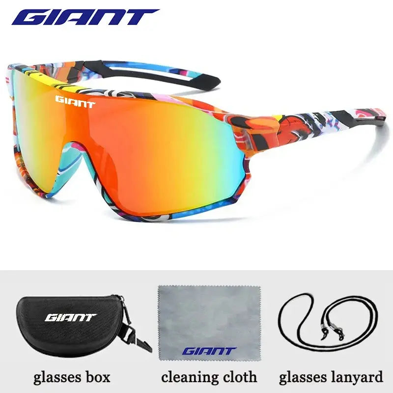 Giant cycling HD vision anti sweat and anti fog cycling glasses  men's and women's sunglasses, outdoor sports with case PowerGlide Motors & Accessories