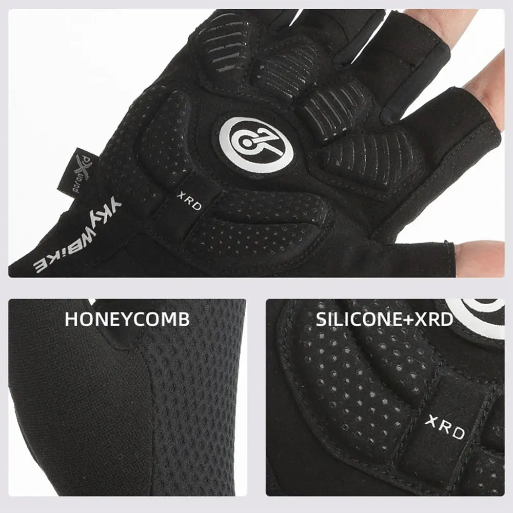 YKYWBIKE Cycling Gloves Unisex Half Finger PORON XRD Summer Breathable Shock Absorbing Bicycle Outdoors Road Bike Gloves PowerGlide Motors & Accessories