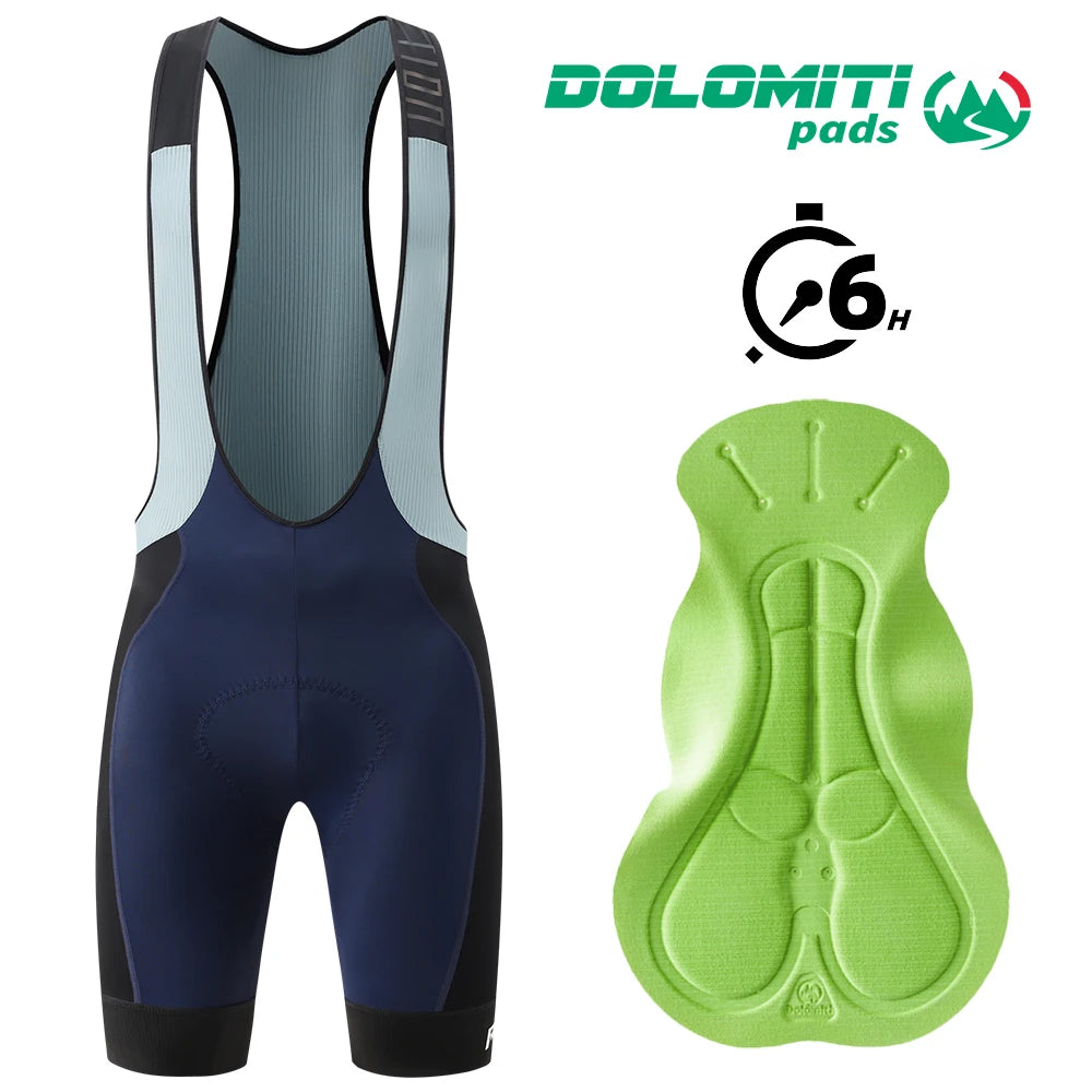 RION Men's Cycling Bib Shorts Bicycle Clothes Bike Tights Outdoor Sports High Density Pad DOLOMITI Long Distance Riding 8 Hours