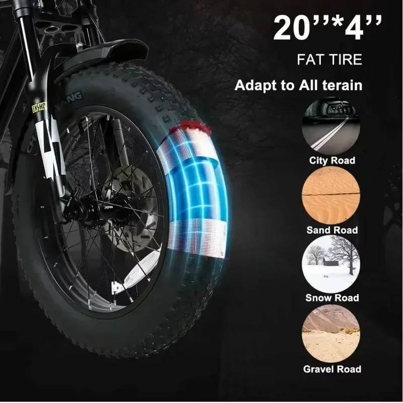 SAMEBIKE M20 Fat Tire Electric Bike with Dual 48V Battery