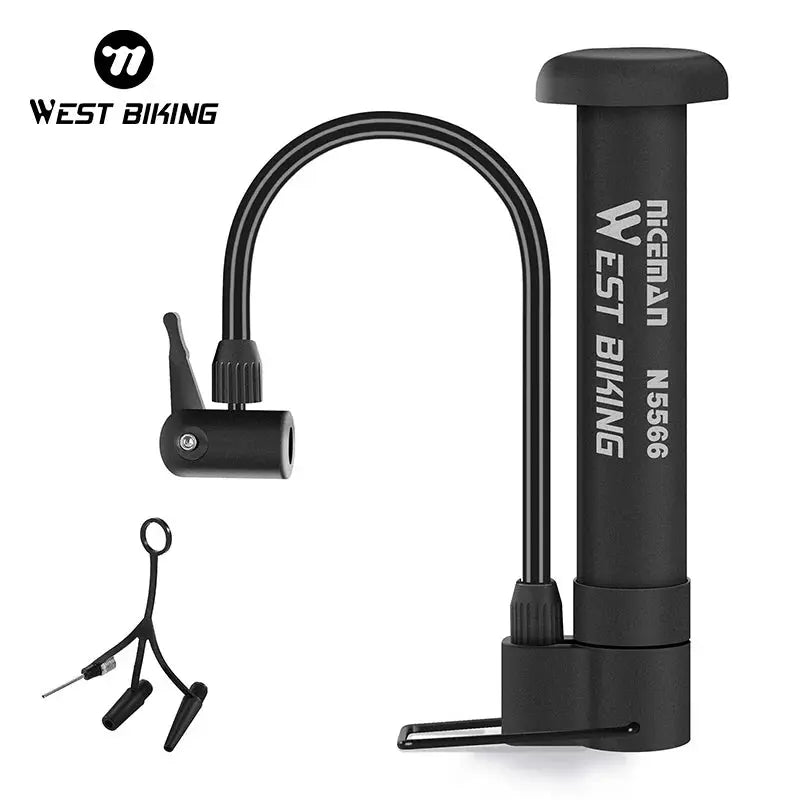 WEST BIKING MTB Bicycle Pump 80 PSI Bike Manual Air Pump Balloon Tire Inflator Schrader Valve Floor Pump Cycling Accesories PowerGlide Motors & Accessories