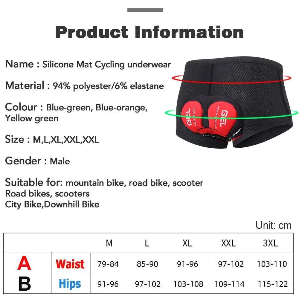 NEWBOLER Breathable Cycling Underwear Cycling Shorts  5D Gel Pad Shockproof Bicycle Underpant MTB Road Bike Underwear Man Shorts PowerGlide Motors & Accessories