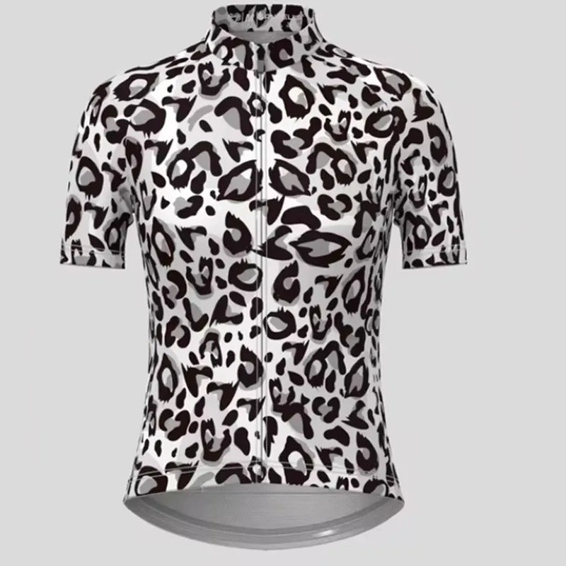 Men's Short Sleeve Bicycle Leopard print, MTB Cycling Clothing, Bike Uniform, Cycle Shirt, Racing Cycling Jersey Set, Summer