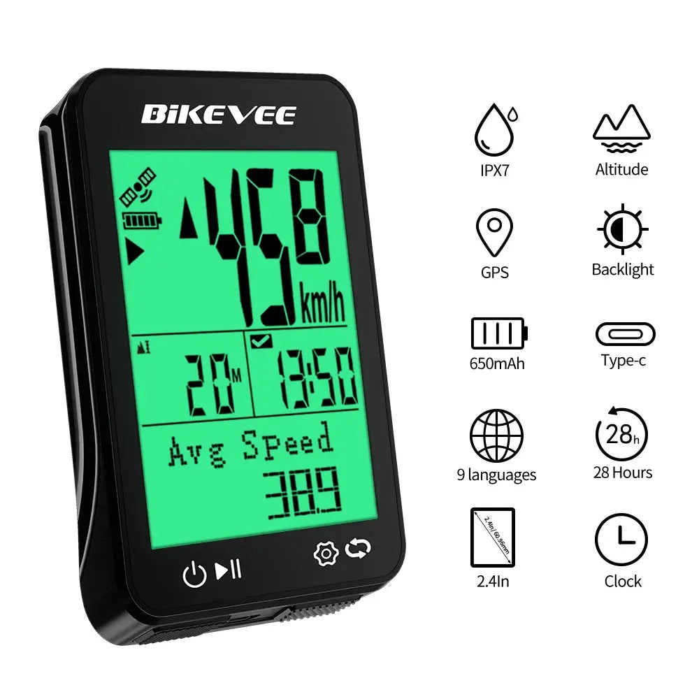 Multi-Language GPS Wireless Bike Computer Bicycle Odometer Speedometer Mountain Cycling Speedo Meter Multi Functional LCD Screen PowerGlide Motors & Accessories