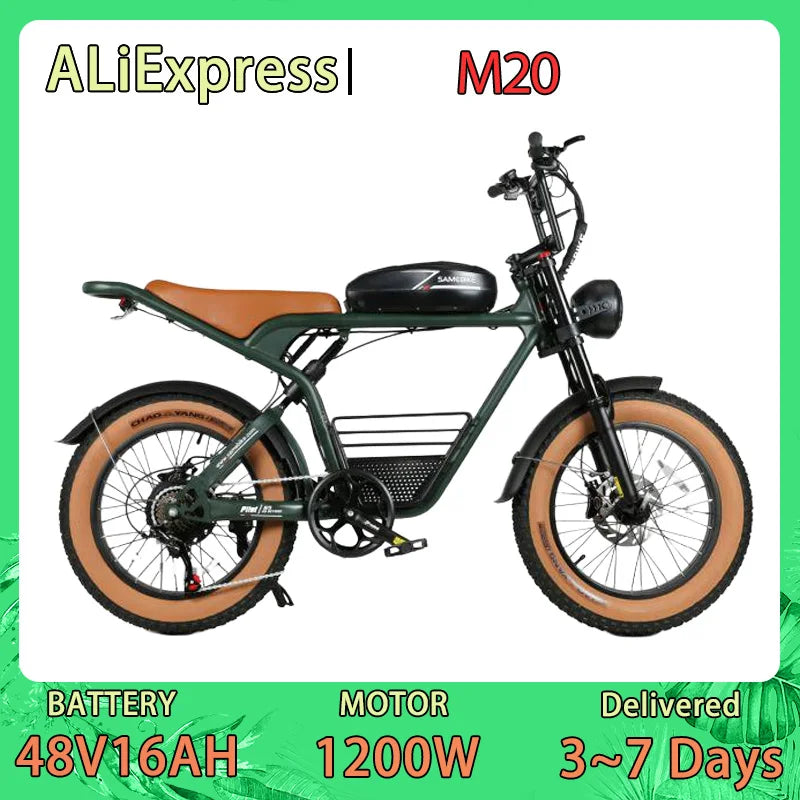 SAMEBIKE M20 Fat Tire Electric Bike with Dual 48V Battery