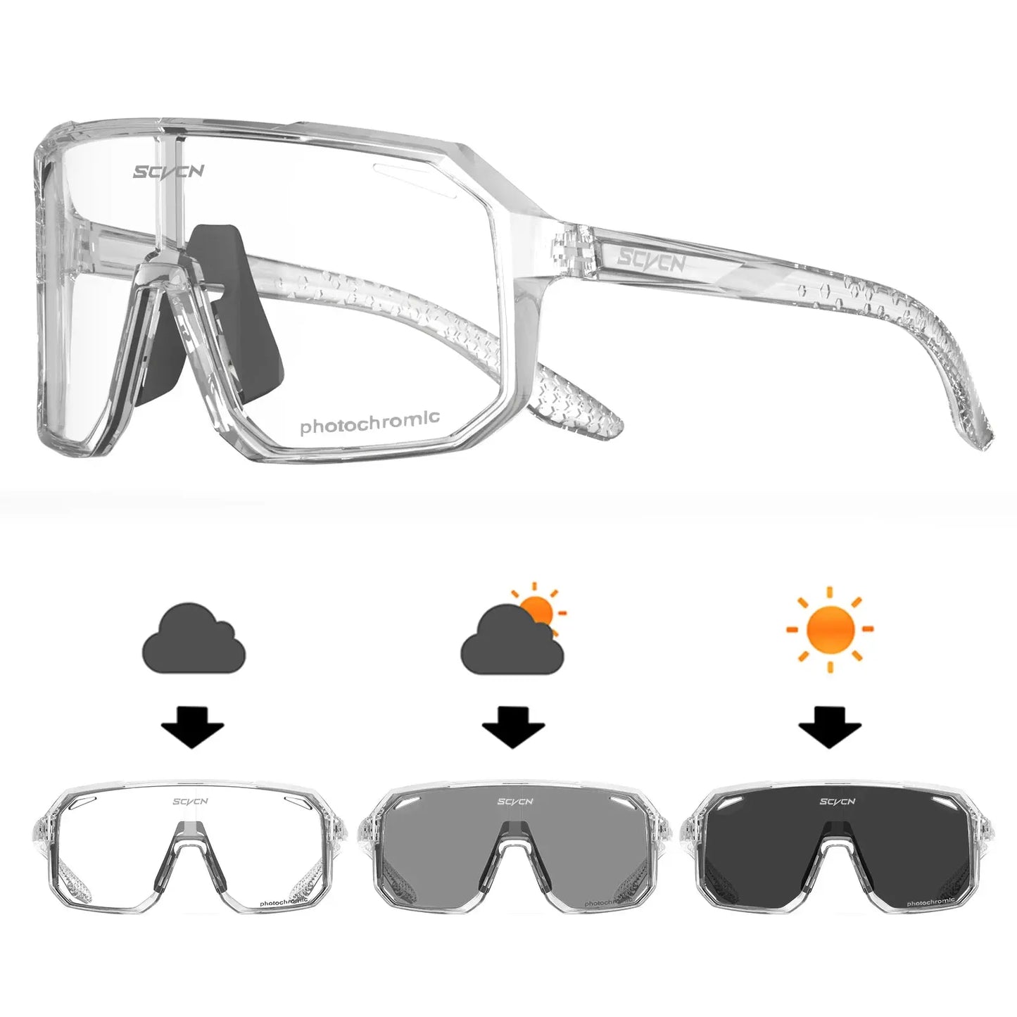 Cycling Glasses Photochromic Sunglasses Men Women Mountain Bike Road Eyewear New Bicycle Riding Outdoor Sports Hiking Goggles PowerGlide Motors & Accessories