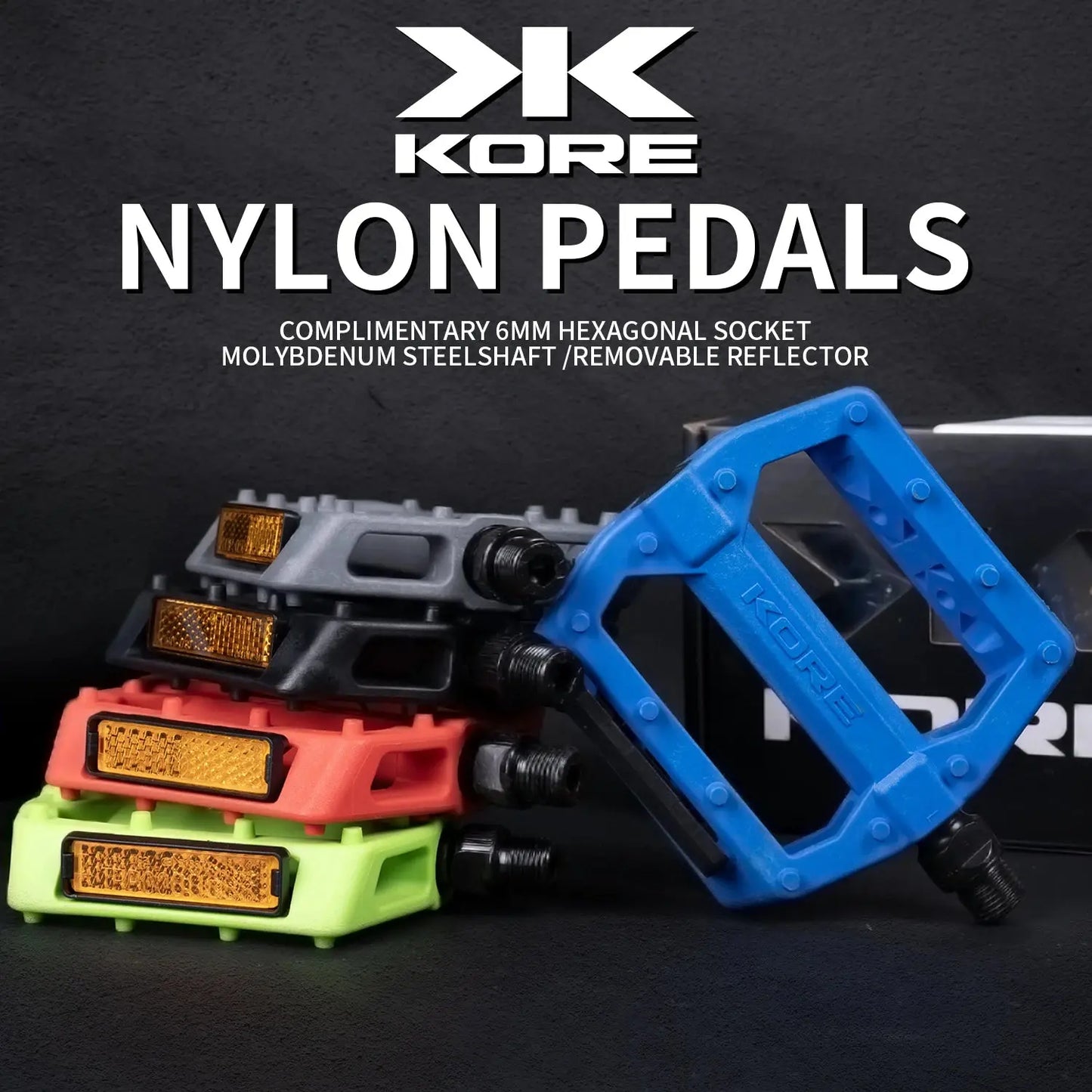 KORE MTB Road Bike Pedal Bearing Pedals Non-slip Folding Bicycle Fixed Gear Water Proof Nylon Downhill Ultra-Light for 14mm Part PowerGlide Motors & Accessories