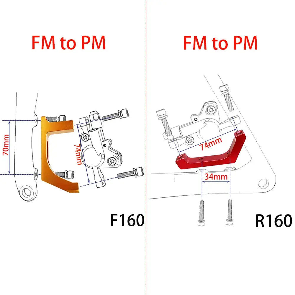 Road Bike Disc Brake Adapter Flat Mount To Post Mount Brake Bracket Bicycle Caliper Converter 140mm 160mm Front Rear Rotor PowerGlide Motors & Accessories