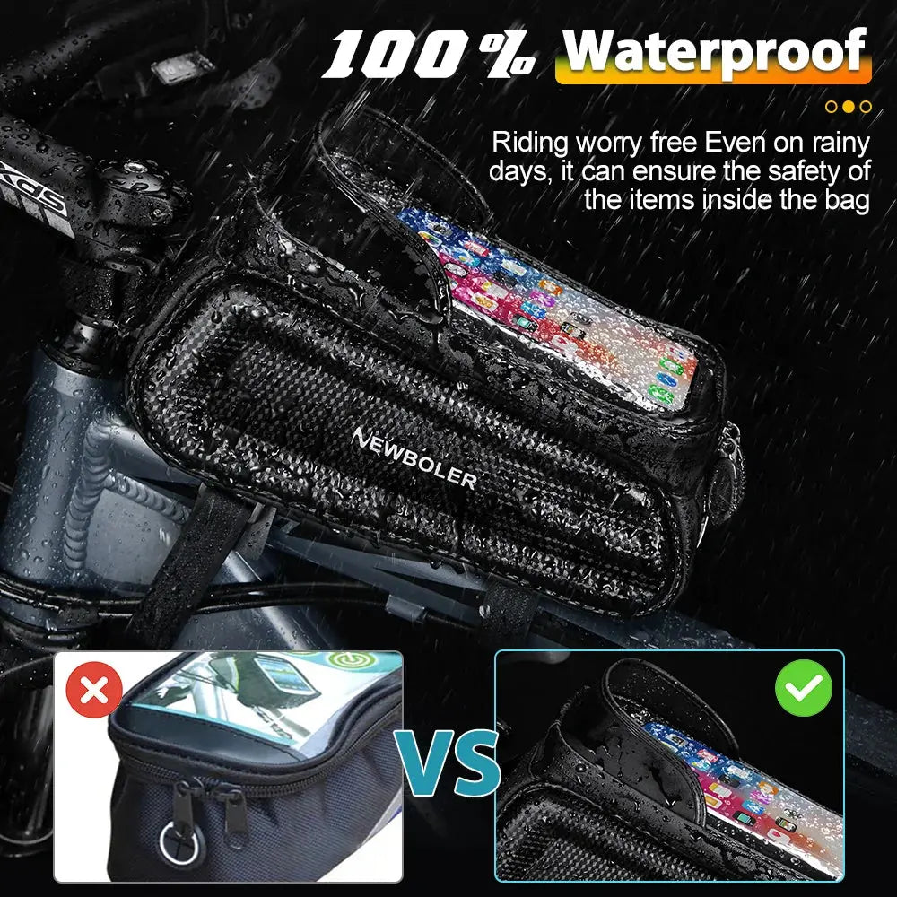 NEWBOLER 2L Bicycle Bag Cycling Top Front Tube Frame Bag Waterproof 7.2Inches Phone Case Storage Touch Screen MTB Road Bike Bag PowerGlide Motors & Accessories