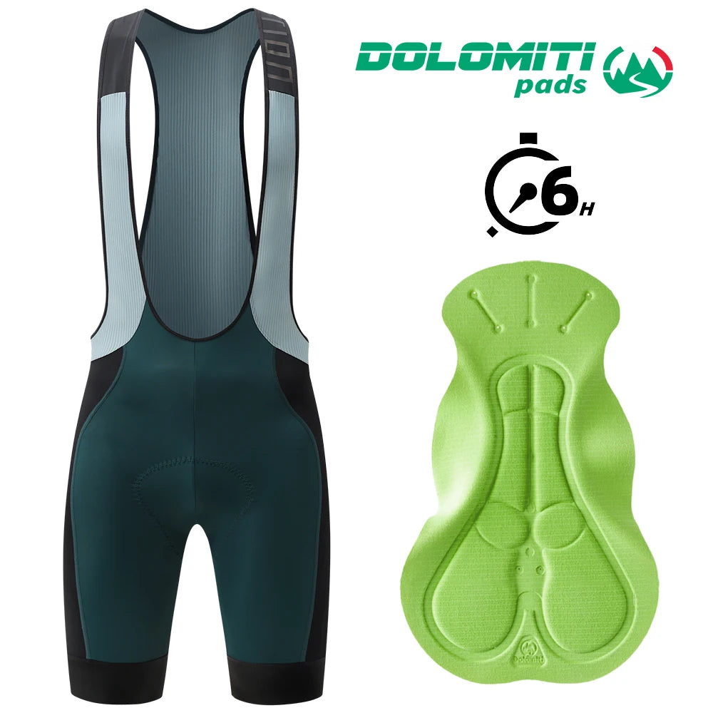RION Men's Cycling Bib Shorts Bicycle Clothes Bike Tights Outdoor Sports High Density Pad DOLOMITI Long Distance Riding 8 Hours