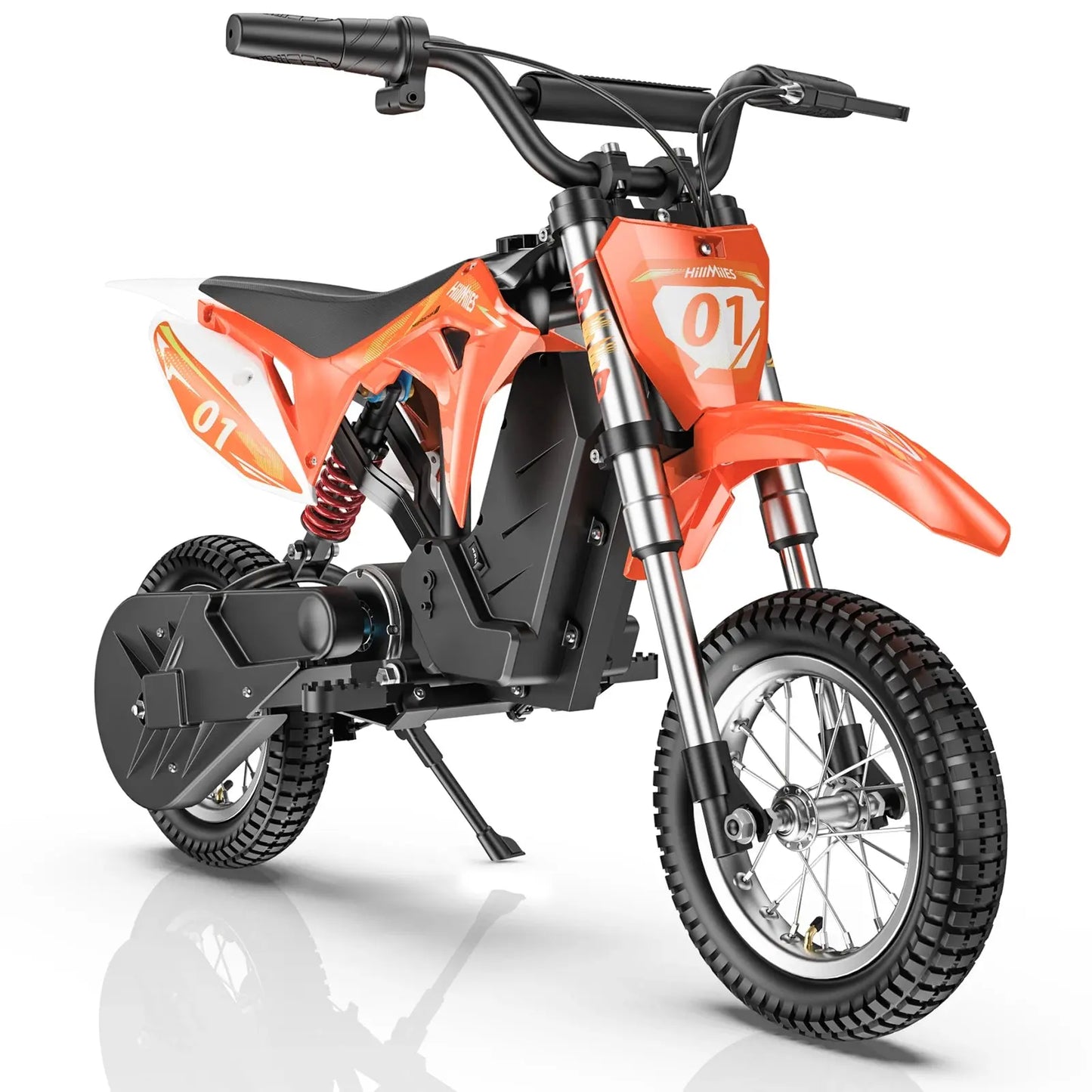 HillMiles MileRocket Electric Dirt Bike 300W, 15.5MPH, 36V 4Ah Battery, Front & Rear Suspension, Off-Road Ride for Ages 4–12 PowerGlide Motors & Accessories