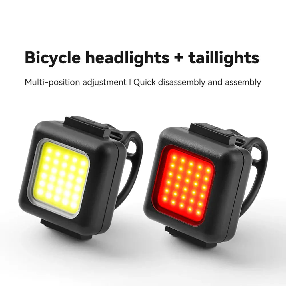 Bicycle Light Set Type-C Charging Headlight Taillights Easy to Install 3 Lighting Modes MTB Bike Front Rear Light Warning Set PowerGlide Motors & Accessories