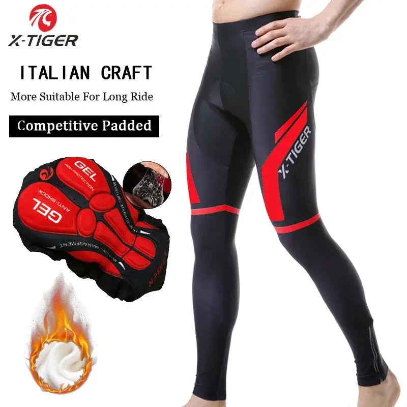 X-Tiger Keep Warm Cycling Bib Trousers Winter Thermal Mountain Bike Pants Bicycle Tights Coolmax 5D Gel Pad Cycling Bib Pants PowerGlide Motors & Accessories