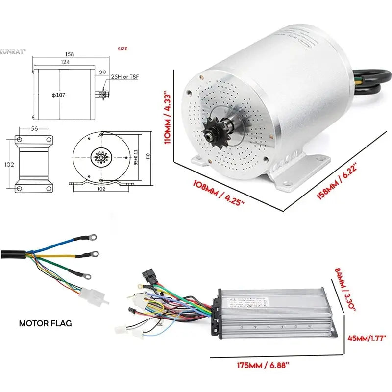 Ebike Conversion Kit 3000w Electric Scooter Motor 48V/72V BLDC Brushless Motor ebike kit 3000w Controller Throttle PowerGlide Motors & Accessories