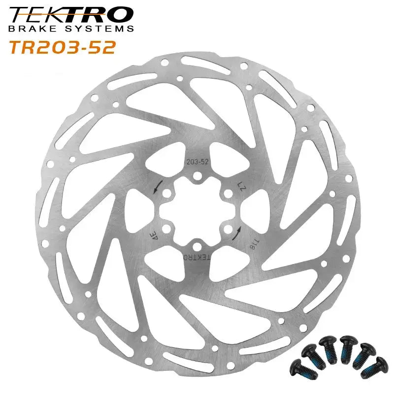 TEKTRO Disc Brake Rotor 6-Bolt TR160/TR180/TR203 160/180/203mm Stainless Steel Lightweight Dissipation Polygonal Design Screws PowerGlide Motors & Accessories