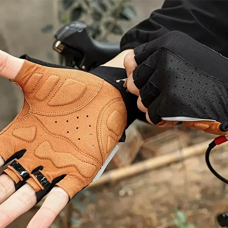 Cycling Gloves, Half-finger, Bicycle, Motorcycle, Bicycle Cycling Gloves, Anti-slip Half-Finger Gloves For Autumn And Winter PowerGlide Motors & Accessories
