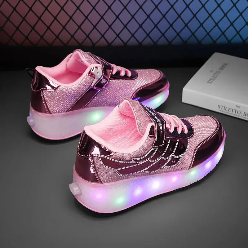 Sneakers Roller Shoes Outdoor Deformation Parkour Skates Dual-Use Children Girls Boys Adult Men Women Unisex Roller Skates PowerGlide Motors & Accessories