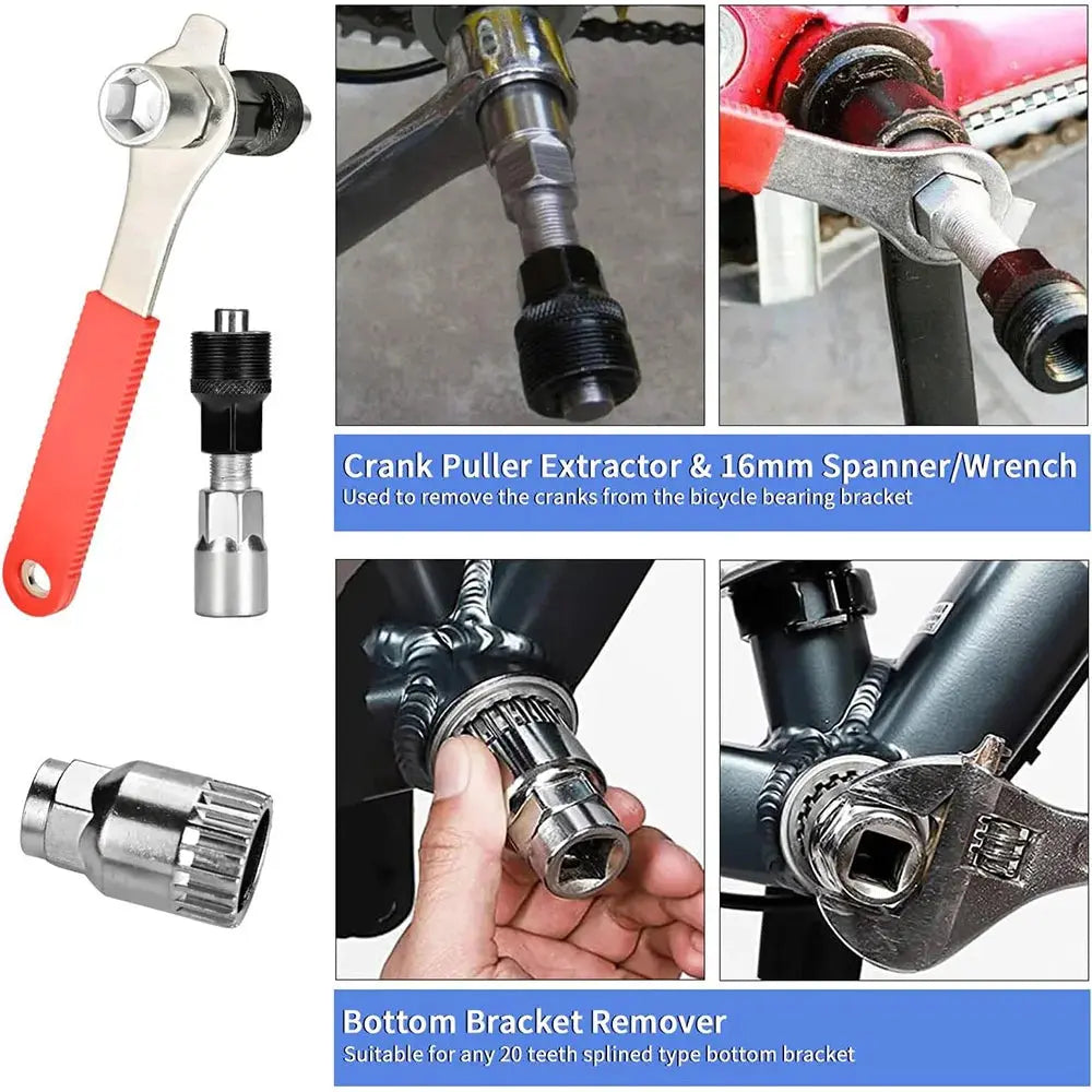 Bike Tool Kit Professional Bike Repair Tools with Cassette Remover Wrench Chain Breaker Cycling MTB Road Bike Maintenance Tool PowerGlide Motors & Accessories