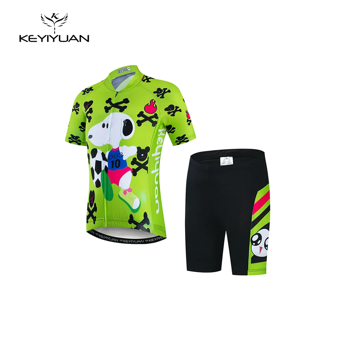 KEYIYUAN 2024 Summer Little Cute Short Sleeve Cycling Jersey Suit Child Bicycle Ride Clothing Kids Road Bike Sport Clothes